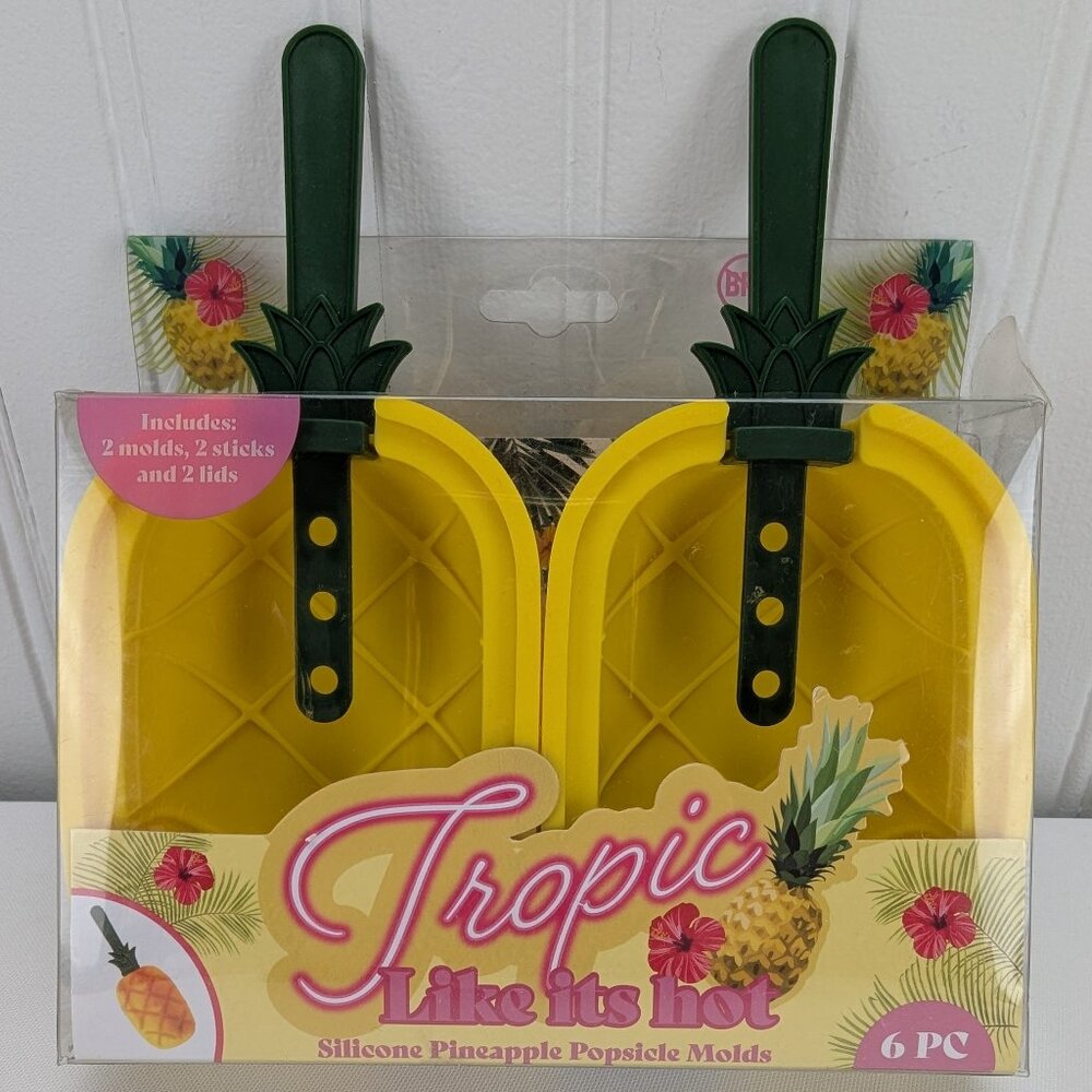 Tropic Like Its Hot Silicone Pineapple Popsicle Molds 6 Piece Evriholder New